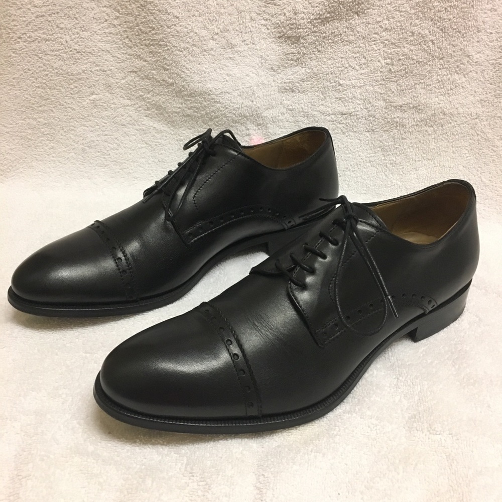 Cap Toe Oxfords MADE IN ITALY Blake Mckay - Black Sz 8 Excellent!